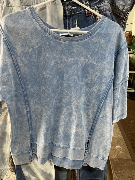 new in Tops - Washed Light Blue Short Sleeve Tee